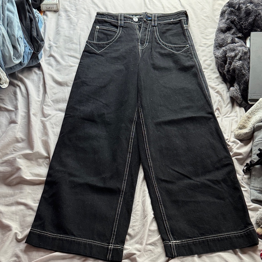 Black Wide-Leg Men's Jeans